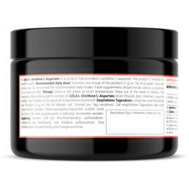 Lola (L-Ornithine-L-Aspartate) Powder 80 g - Mix of Two Amino Acids: Ornithine and L-aspartic acid 1000 mg per serving - 80 servings per pack - Diet Supplement - by MZ