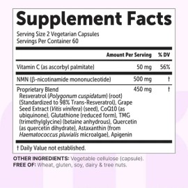 Micro Ingredientes Nmn Complejo 1000mg,120 Cáps,resveratrol
