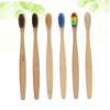 IWOWHERO 6 Pack Bamboo Toothbrushes Soft Bristles 4 Color Variety