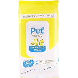 Pet Faves Dog Wipes for Cleaning and Deodorizing | Hypoallergenic Grooming Wipes for Paws and Butt, Clean Face & Body Between Baths, Plant Based Natural Pet Wipes for Dogs and Puppy (100 Count)