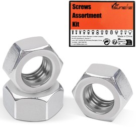 Suneke 1-1/8-7 UNC Hex Nuts, 304 Stainless Steel Standard Nuts 2 PCS Silver Anti-Corrosion Fasteners for Machinery & Furniture