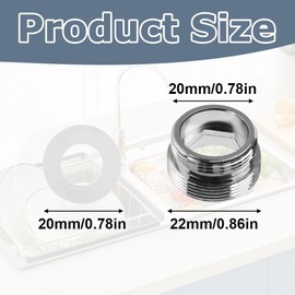 2 PCS Faucet Adapter Kit M22 to M20 Male Thread Sink Hose Adapter Brass Tap Aerator Connector with Gasket for Kitchen Bathroom Water Purifier Sink