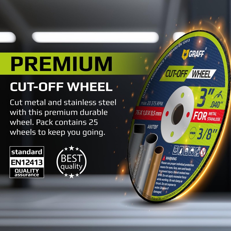 Cut Off Wheels 3 Inch Thin Metal & Stainless Steel