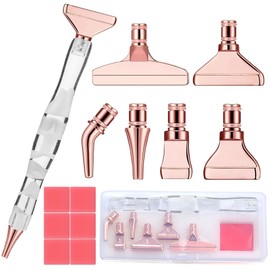 Heyseri 14pcs Diamond Painting Pen, Diamond Art Accessories and Tools Ergonomic Diamond Art Pens Exquisite Metal Diamond Painting Tips and 6 Glue Clay, Resin 5D Diamond Art Accessories and Tools