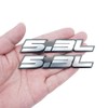 Pair Set 5.3L Liter Embossed Highly Polished Real Aluminum Auto