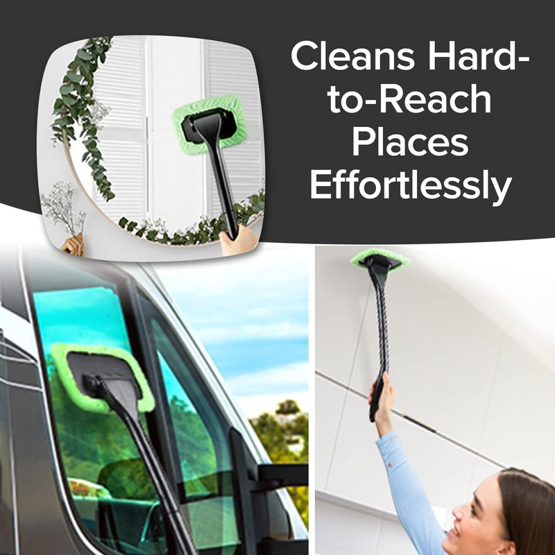 Windshield Wizard Cleaning Tool, AS-SEEN-ON-TV, Cleans Windshields Without Reaching, Microfiber
