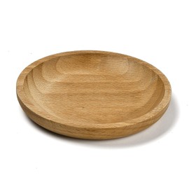 Airssory 5 Pcs 4.72" Round Wood Jewelry Tray Mini Serving Tray Wood Jewelry Dish Plate for Earrings Necklace Bracelet Keys Trinkets Storage Holder Organizer
