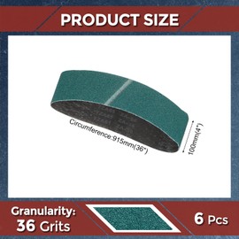 Kozelo 3 Pack Sanding Belts 4 x 36 Inch 36 Grit Zirconia Abrasive Belt Sander Paper for Belt Sander Metal Grinding Wood Working Weld Rust Removal