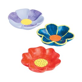 Fun Express Ceramic Mini Flower Bowl - 12 Pieces - Educational And Learning Activities For Kids