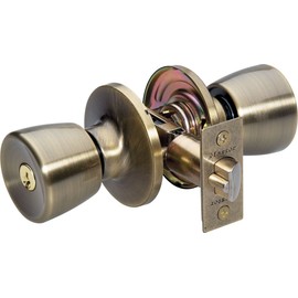 Master Lock TUCO0705 Keyed Alike Tulip Door Lock with Deadbolt, Polished Brass