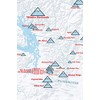 Western Ski Resorts Map 24x36 Poster (White & Light Blue)