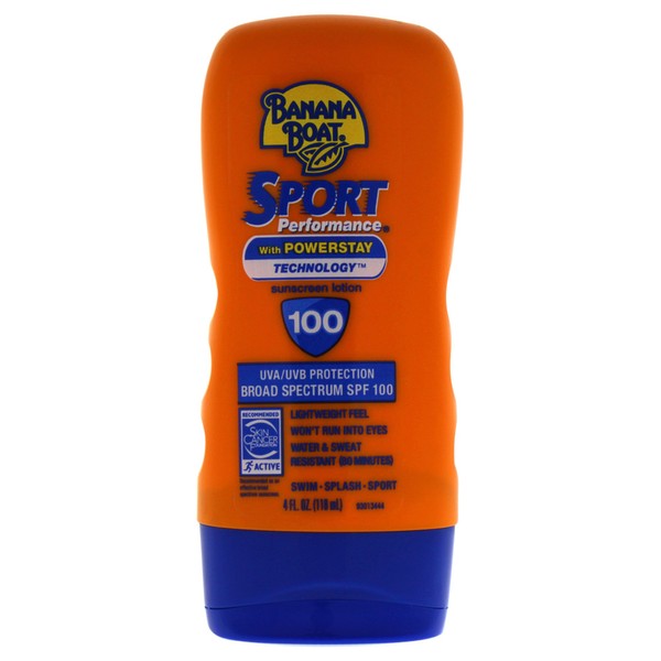 Banana Boat Sport Performance Sunscreen Lotion SPF 100, 4-ounce Bottles