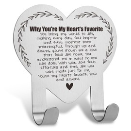 Favorite Apartment Must Haves for Couples, Couple Key Holder, Couple Key Holder for Wall, Gift for Couples Home, Stainless Steel Key Holder Hooks with Inspirational Quotes,3.14 * 3.14inch,XCX10