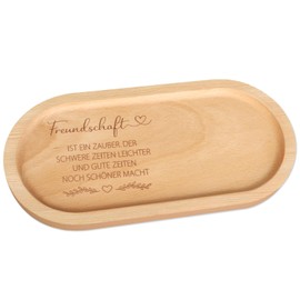 Anruzon Beste Freundin Geschenke | Tablett mit Gravur Freundschaft | Persönliches Geschenk Freundin | Weihnachten Geburtstag | Holz Deko | für Badezimmer Küche Kerzen Kosmetik Kleinen Gegenständen