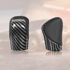 VKGUG Black Leather Carbon Fiber Pattern Gear Shift Knob Shifter Compatible with Lexus ES GS GX is NX RC RX 200t 300 350 460 500 300h 350L 450h 450hL