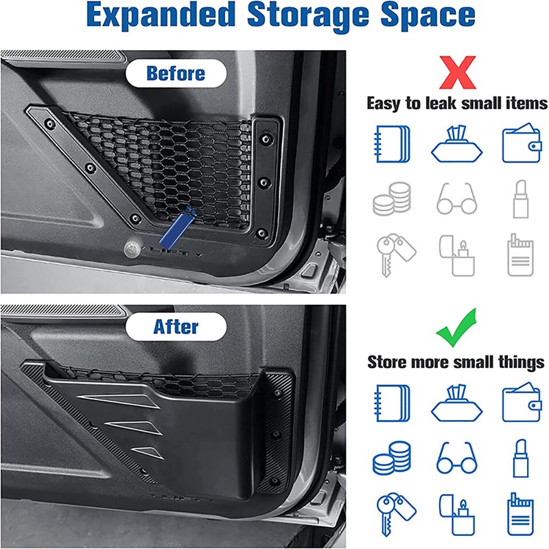 4Pcs Door Side Cup Holder Storage Pocket Compatible with Ford