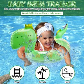 Baby Swimming Float, Baby Swimming Ring Pool Float, Toddler Inflatable Swim Floats with Safety Seat and Handle, Swim Pool Bathing Accessories Pool for Toddlers 6-36 Months