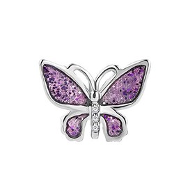 MiiFort Purple Butterfly Silver Charm for Bracelets Necklaces Pendants Present for Women Cute Mom Daughter Grandma Auntie Sister Friends Wife Cousin