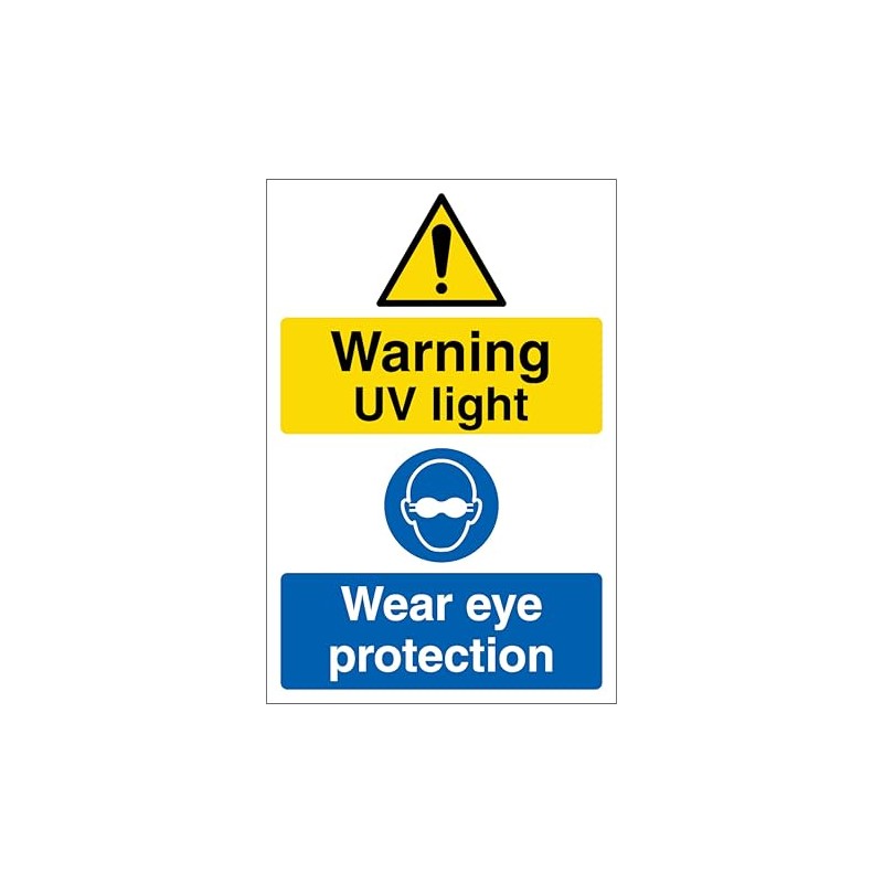 Warning UV Light Wear Eye Protection - Portrait 200 x