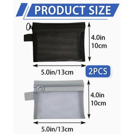 MYGLOAR 4 Pieces Mini Cosmetic Bag Mini Cosmetic Bag Mesh Bag Cosmetic Bag Mini Zipper Mesh Cosmetic Bag with Zipper Can Hold Lipstick and Headphones