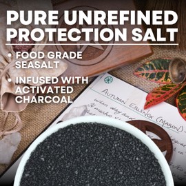 Black Salt for Protection Rituals & Wiccan Spells, Handcrafted Negative Energy Protection Crystals for Witchcraft, 14 Oz Bag, Witches & Wiccan Witchcraft Supplies