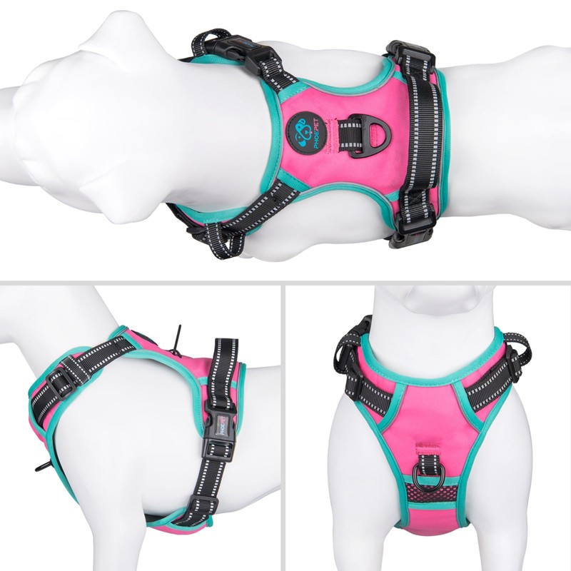 PHOEPET Adjustable No Pull Safety Dog Harness for Medium and