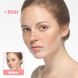 Zueyen Pack of 6 Freckle Tattoos, Adult Glitter Freckles, Festival Temporary Tattoos, Glitter Tattoo Face, Waterproof Freckle Party Accessories for Women, Face Body (Golden-7)