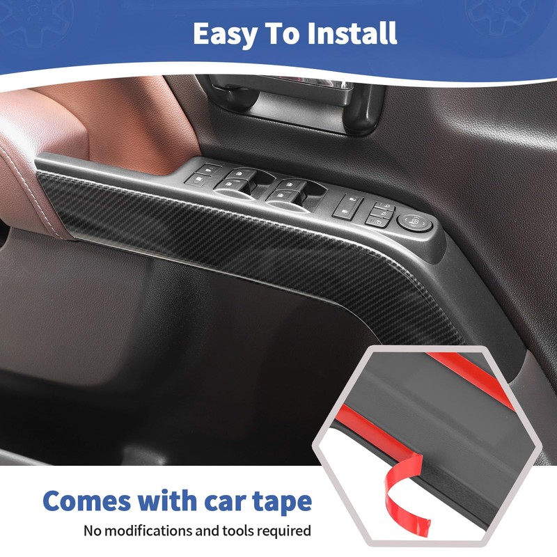 RT-TCZ for Silverado Carbon Fiber Inner Door Handle Panel Trim