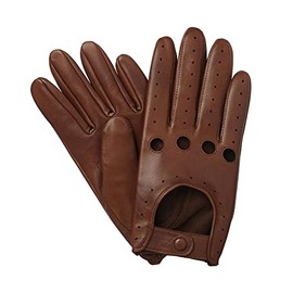 Swift Wear Mens Classic Retro style quality Chauffeur Soft Lambskin Leather Driving Gloves (L, Tan)