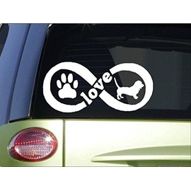EZ-STIK Basset Hound Infinity stickerH407 4 x 8.5 inch Vinyl Dog Decal