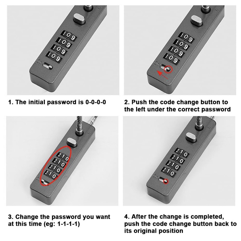 Combination Lock 4-Digit Steel Cable Small Padlock with a Combination