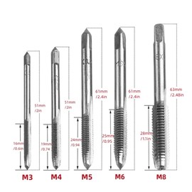 NestNook 6 Piece Metric Hand Tap and Die Set with Adjustable Tap Wrench, M3 M4 M5 M6 M8