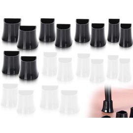 ZoeTekway 10 Pairs of High Heel Protectors, Heel Protectors Sole, Shoes Rubber Covers, Heel Protector Repair Kit, for Grass Wedding Outdoor Activities (Black and Transparent, 5 Sizes)