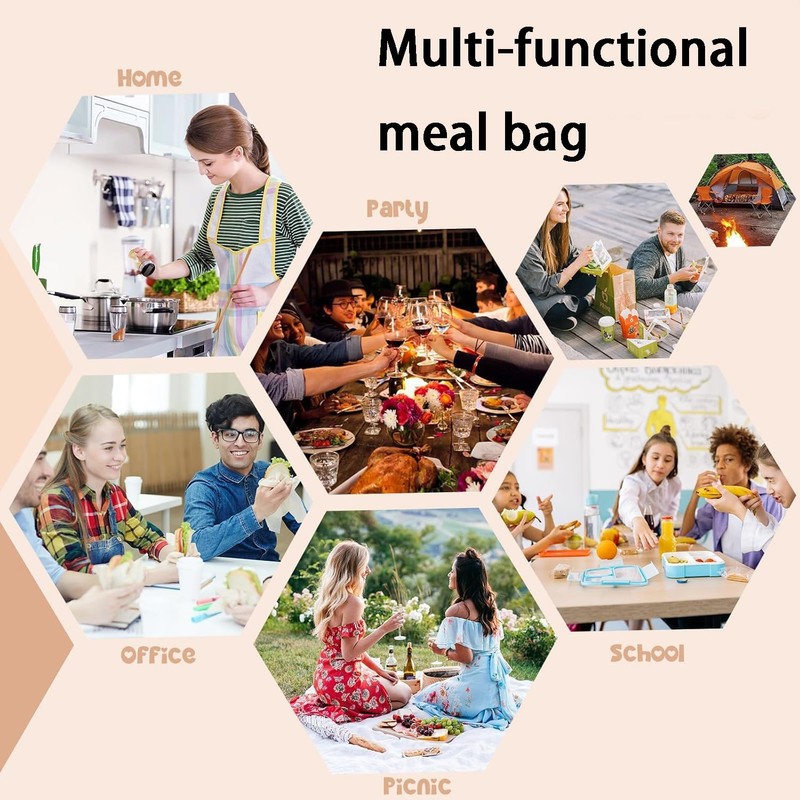 Lunch Bag ‌，Reusable Corduroy Lunch Box Keep Warm and Fresh