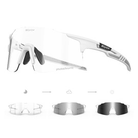 SCVCN Photochromic Cycling Glasses Men Women Clear Sports Sunglasses UV400 Protection for Cycling Running Baseball mtb 06