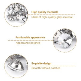 Pack of 50 Rhinestone Crystal Diamond Buttons, Crystal Upholstery Buttons with Metal Loop Buttons, Clear Tufting Buttons, Upholstery Buttons for Sewing Sofa Bed, Headboard, Crafts Decoration (25 mm)