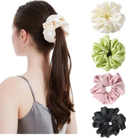 Extra Large Hair Scrunchies Soft Big Silk Scrunchies Jumbo Satin Scrunchies Elastic Oversized Scrunchies for Women and girls