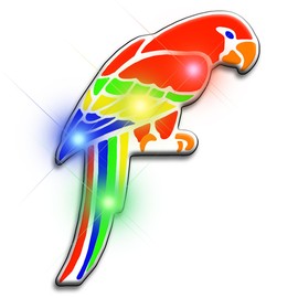 Set of 25 Light Up Parrot Flashing Blinking LED Body Light Lapel Pins