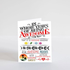 PICTURE THIS PRINTS 18th Birthday Card, Funny Milestone Celebration Greeting for Adults, Unique Keepsake for Teen Boys or Girls, Cool 18-Year Celebration Card, Comes with Envelope (5x7”)