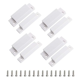 Aoje-Link 4pcs RC-31 Surface Mount Wired NC Normally Closed Door Contact Sensor Alarm Magnetic Reed Switch White for Gate Garage Window Door Security System