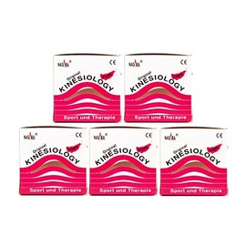 Original Nasara Kinesiology Tape 5 cm x 5 m 5 Rolls Pink