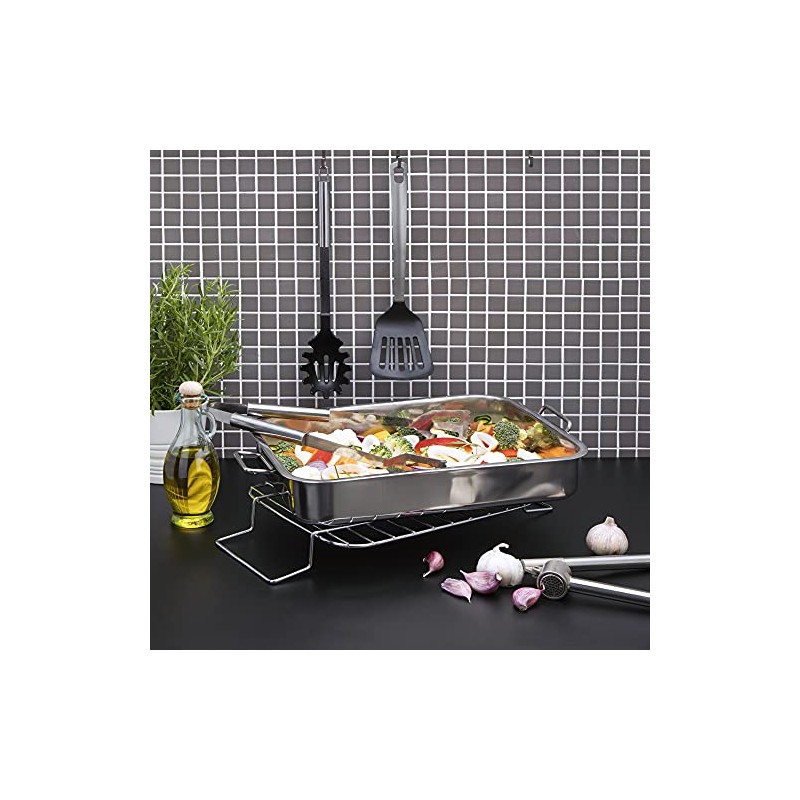 Pendeford Housewares 30 cm Stainless Steel Roasting Dish, Multi-Colour