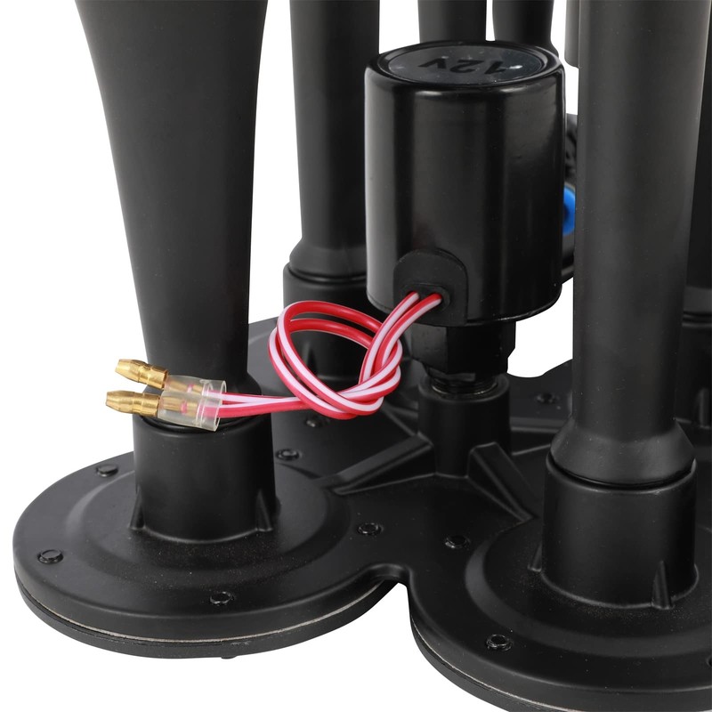 cciyu Train Air Horn 135dB Train Horn Black 8 Trumpets