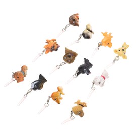 Mipcase 12Pcs Dog Decorative Phone Earphone Dust Plug Random Styles Jack Compatible Durable Material Practical for Preventing Dust and Enhancing Phone Aesthetics