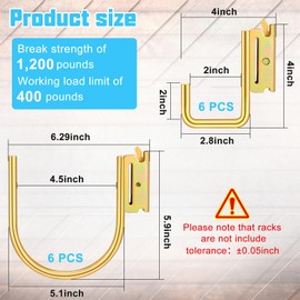 Tandefio 12 Pack E-Track J Hooks (2" & 5") - E Track Accessories Heavy-Duty Steel Wall Mount Hanger Rail System with Tie-Down Anchors for Trailers, Semi-Trucks, Cargo Vans & Tool Storage