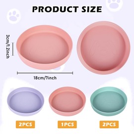 5 Pcs Futternapf Für Katzen, Fressnapf Katze, Futternapf Katze Katzen Futternapf Silikon Futternäpfe Für Katzen Katzennäpfe Silikonnapf Breit Rutschfester Trinknapf Für Trockenfutter Und Nassfutter