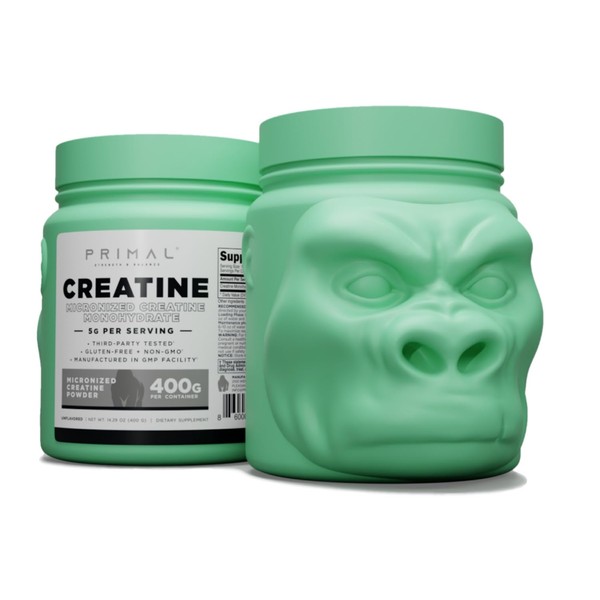 Primal Creatine Monohydrate Powder (400 Grams) | Unflavored Micronized Creatine