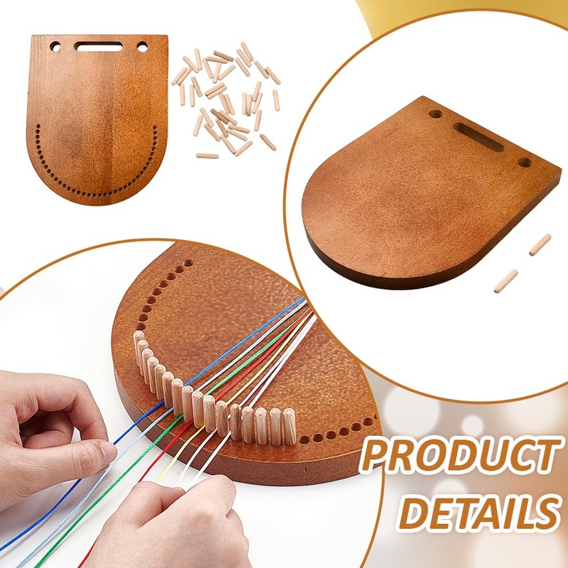 BENECREAT Wooden Bracelet Maker, Knitting Bracelet Making Kit with Multiple