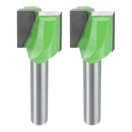 HARFINGTON 2pcs Bottom Cleaning Router Bits 1/4" Shank Carbide Tipped Spoilboard Surfacing Planing CNC Mortising Bit for Slab Flattening Woodworking, 19/32" (15mm) Dia 5/8" (16mm) Depth
