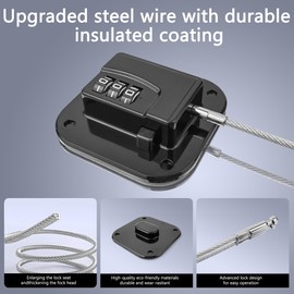 Child Proof Refrigerator Lock - Heavy Duty Fridge & Freezer Safety Latch for Babies & Toddlers, Easy Install Kitchen Cabinet Lock (Black, 2)